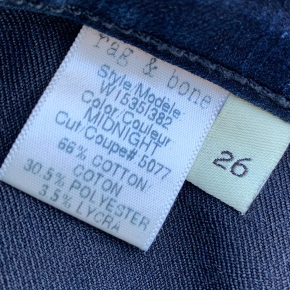 Rag & Bone Women’s Skinny Jeans Leg Zipper size 26 - Picture 5 of 6